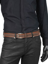 Verstelbare Herenriem Jean Petit prix cuir Bruin belt 3709-35-vue-porte